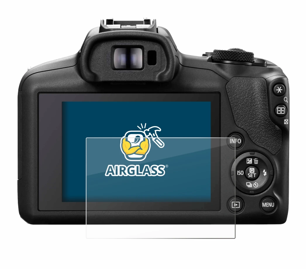 Image of the device Canon EOS R100 with a wide variety of screen protectors.