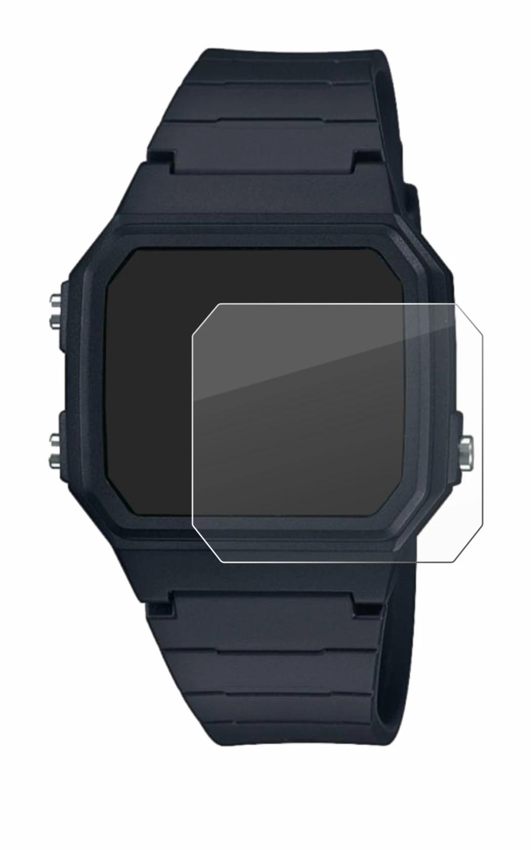 Image of the device Casio W-217H-1AVCF with a wide variety of screen protectors.