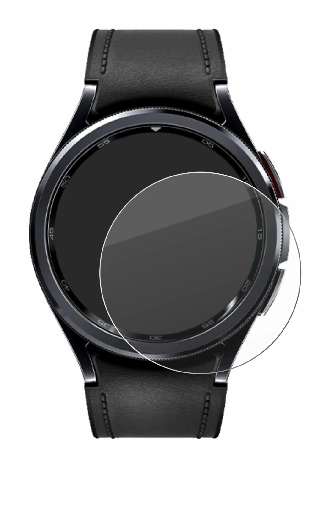 Image of the device Samsung Galaxy Watch 6 Classic (43 mm) with a wide variety of screen protectors.
