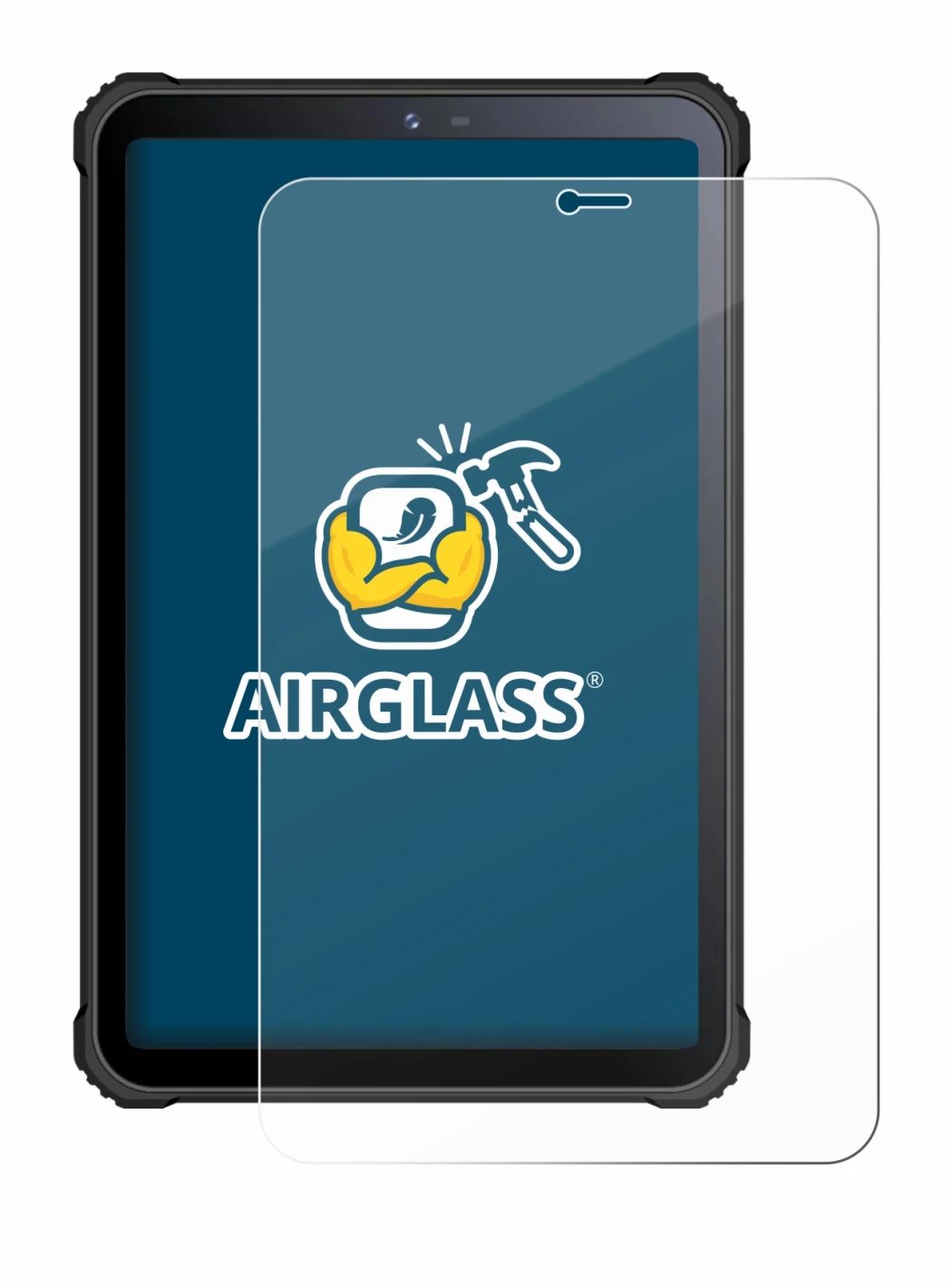 Image of the device Oukitel RT3 with a wide variety of screen protectors.