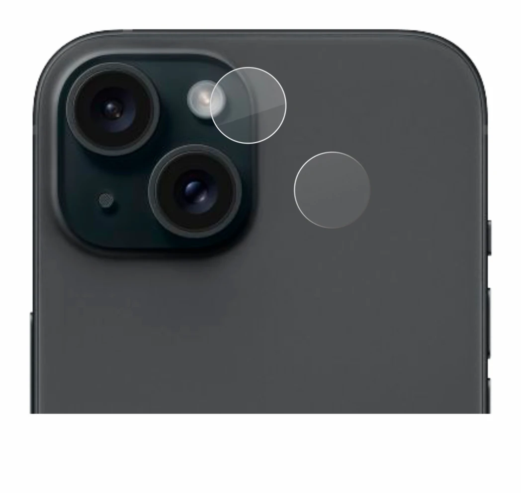 Image of the device Apple iPhone 15 (ONLY Camera Lens) with a wide variety of screen protectors.