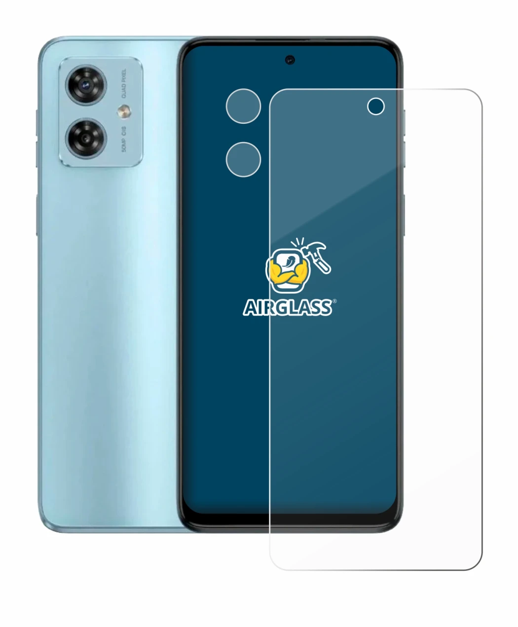 Image of the device Motorola Moto G54 (Front+Camera) with a wide variety of screen protectors.