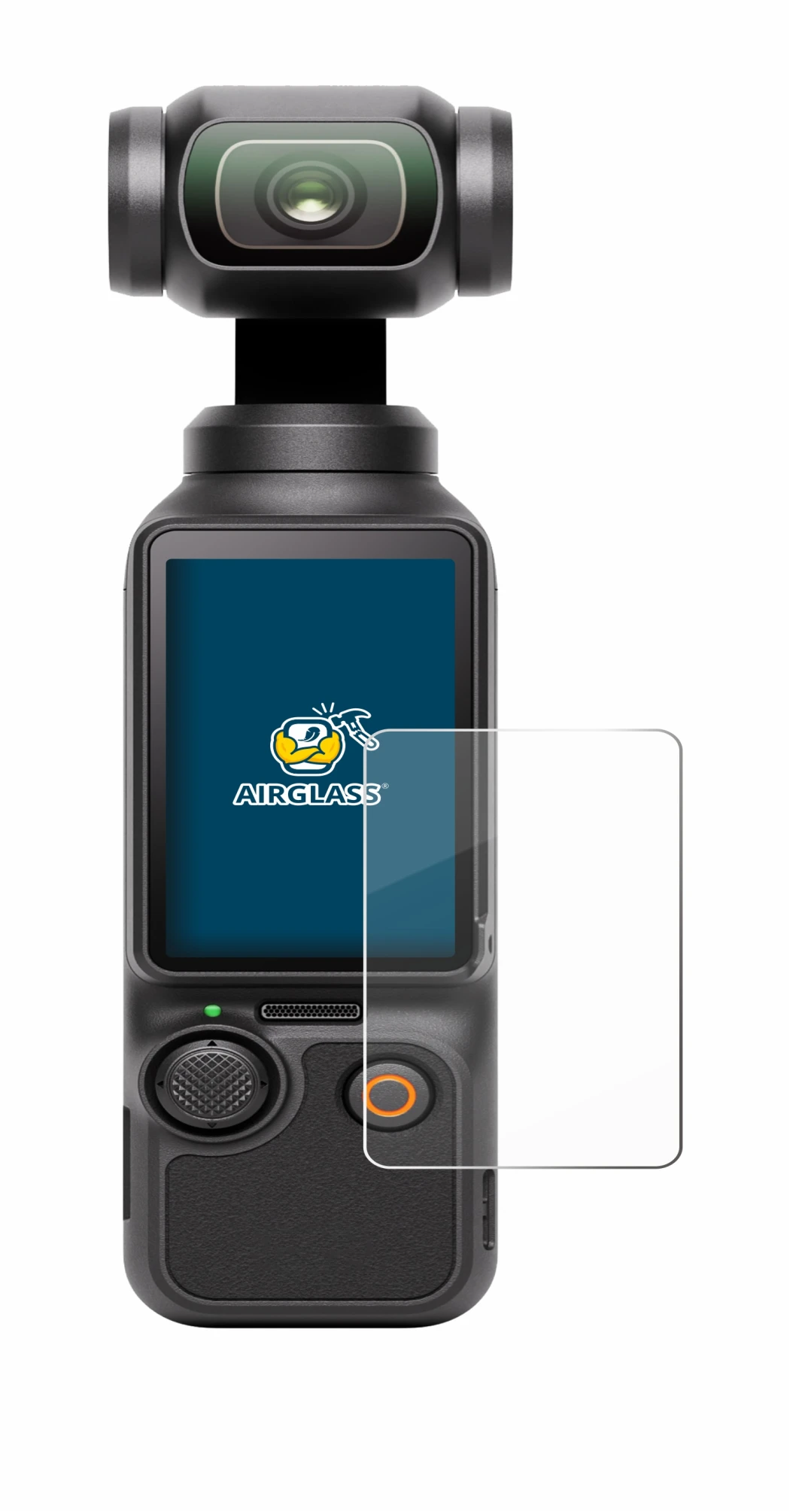 Image of the device DJI Osmo Pocket 3 with a wide variety of screen protectors.