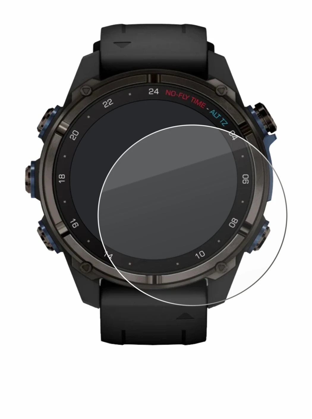 Image of the device Garmin Descent Mk3i (43 mm) with a wide variety of screen protectors.