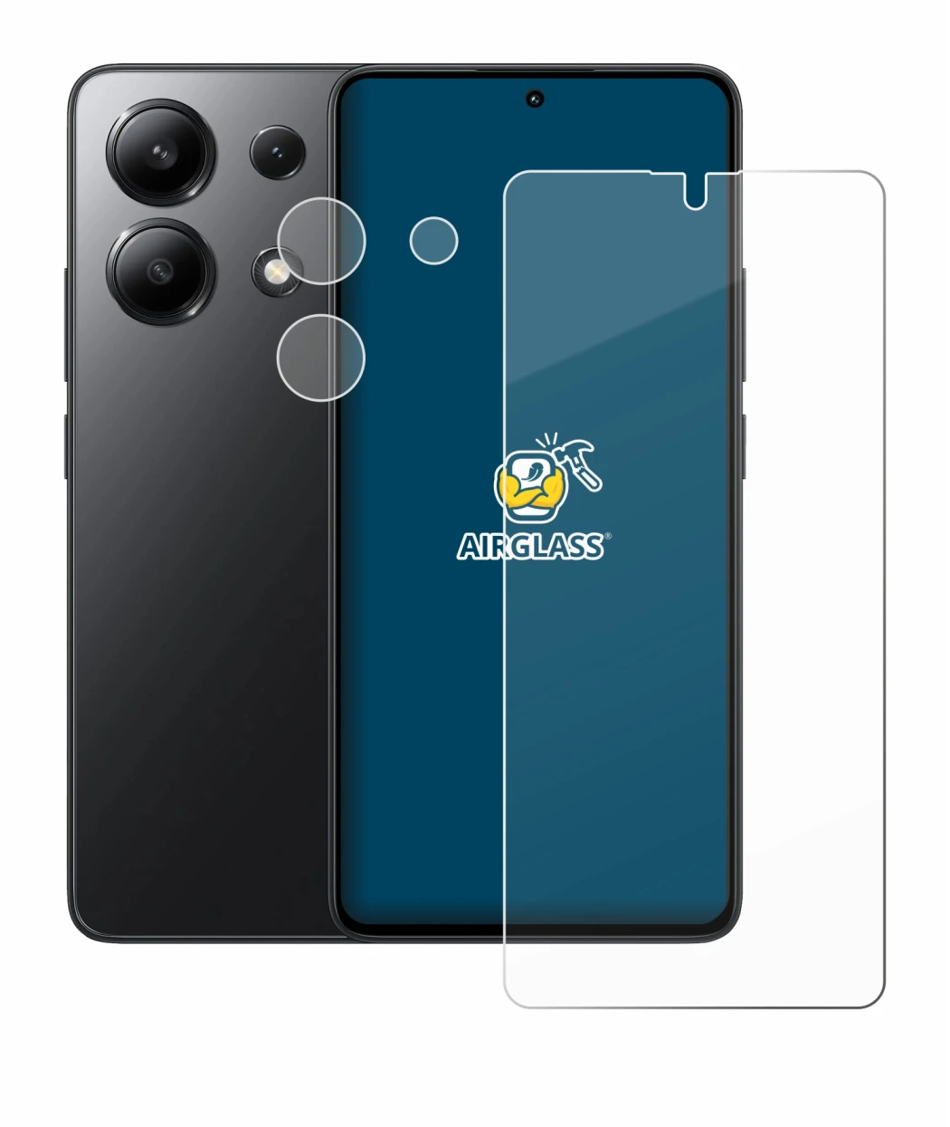 Image of the device Xiaomi Redmi Note 13 5G (Front+Camera) with a wide variety of screen protectors.