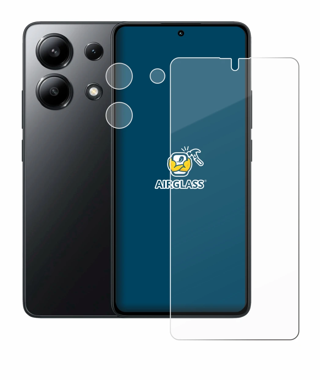 Image of the device Xiaomi Redmi Note 13 4G (Front+Camera) with a wide variety of screen protectors.