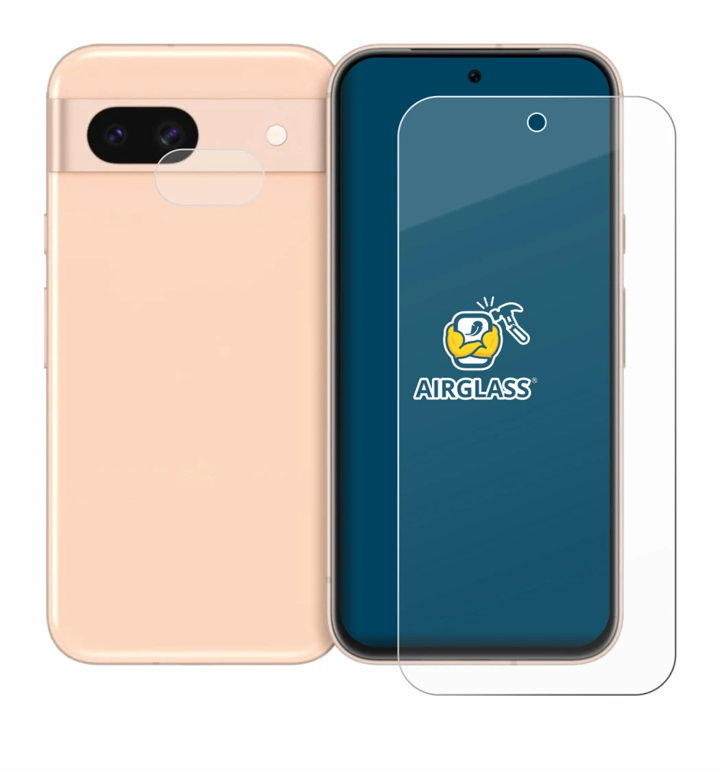 Image of the device Google Pixel 8a (Front+Camera) with a wide variety of screen protectors.