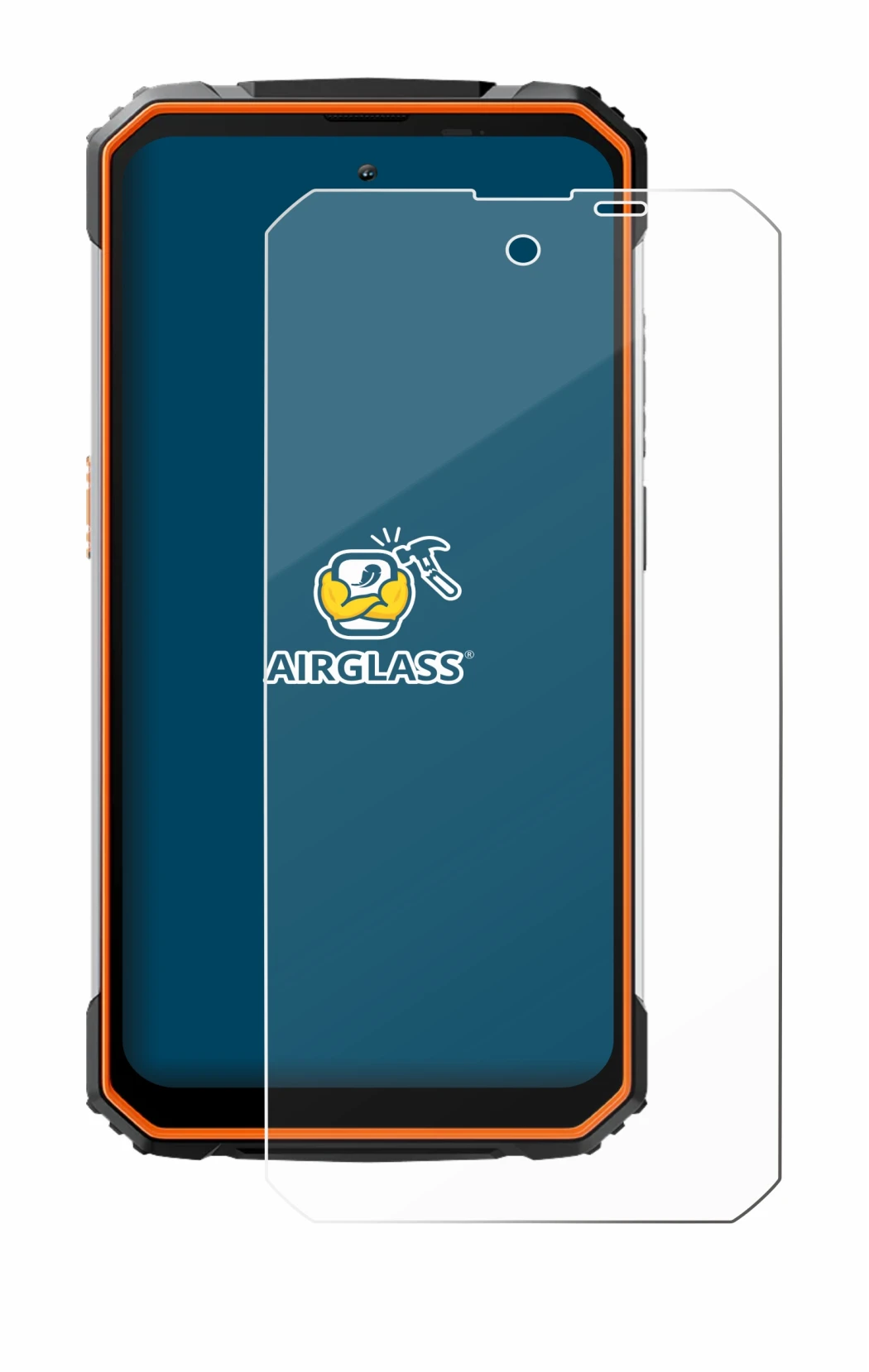 Image of the device Blackview BV8100 with a wide variety of screen protectors.