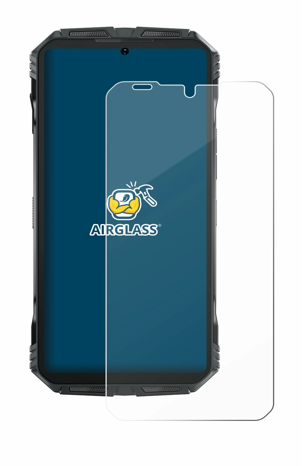 Image of the device Doogee S Punk with a wide variety of screen protectors.