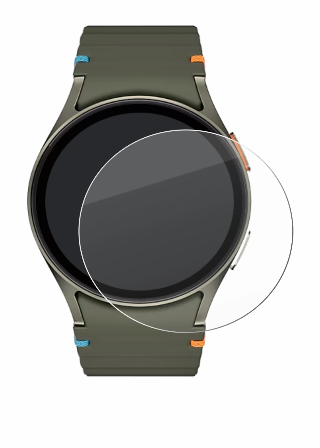 Image of the device Samsung Galaxy Watch 7 (40 mm) with a wide variety of screen protectors.