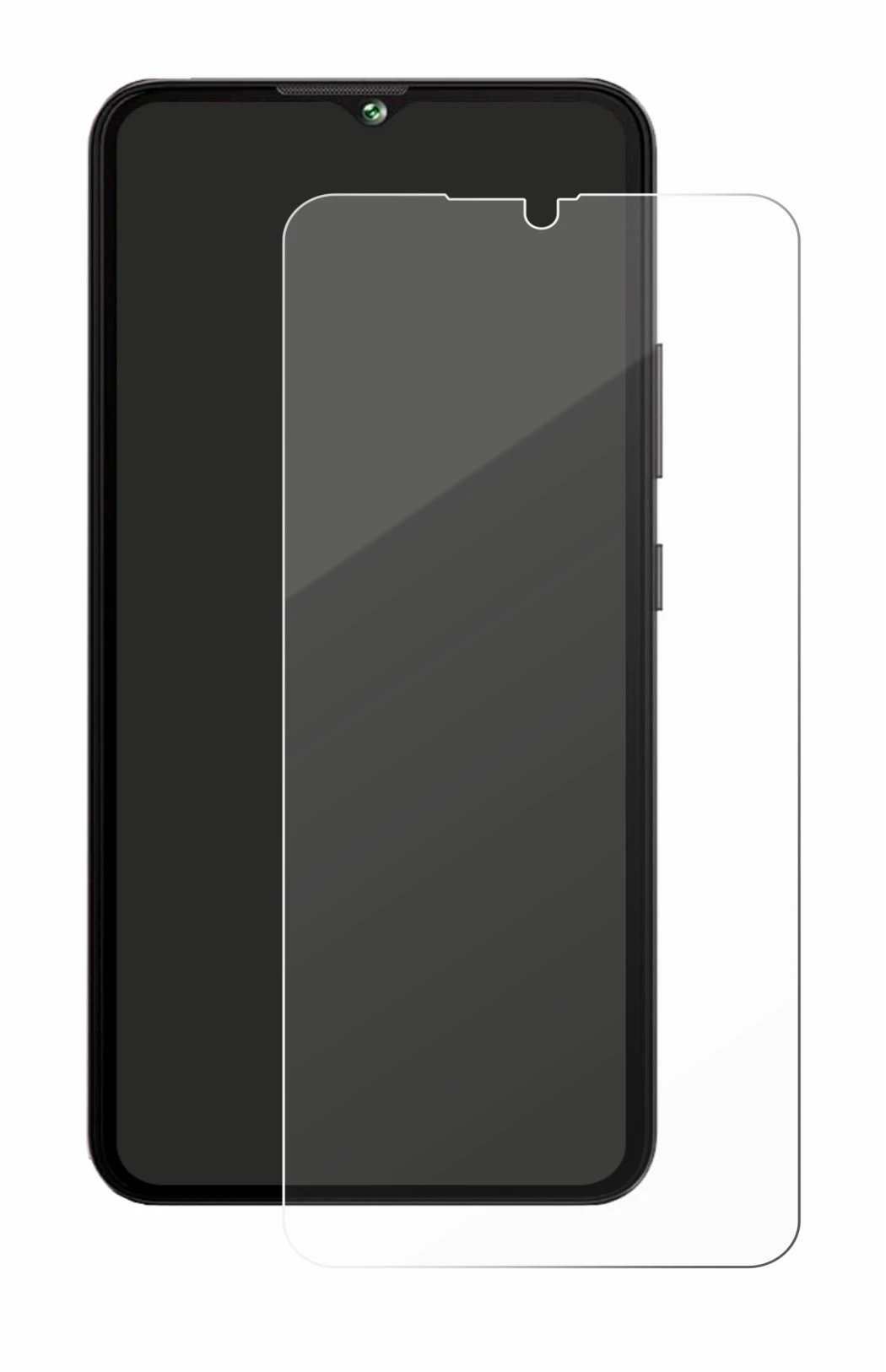Image of the device Cubot A10 with a wide variety of screen protectors.