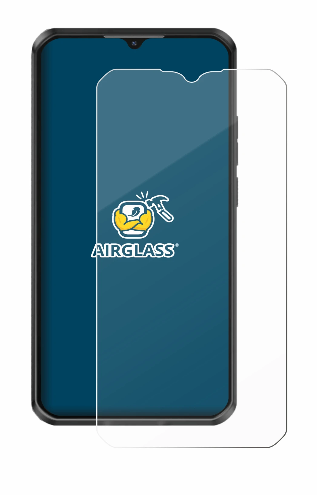 Image of the device Oukitel WP50 with a wide variety of screen protectors.