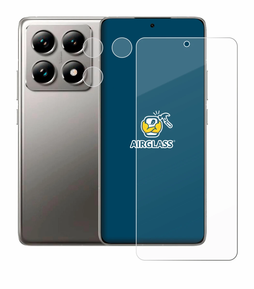 Image of the device Xiaomi 14T (Front+Camera) with a wide variety of screen protectors.