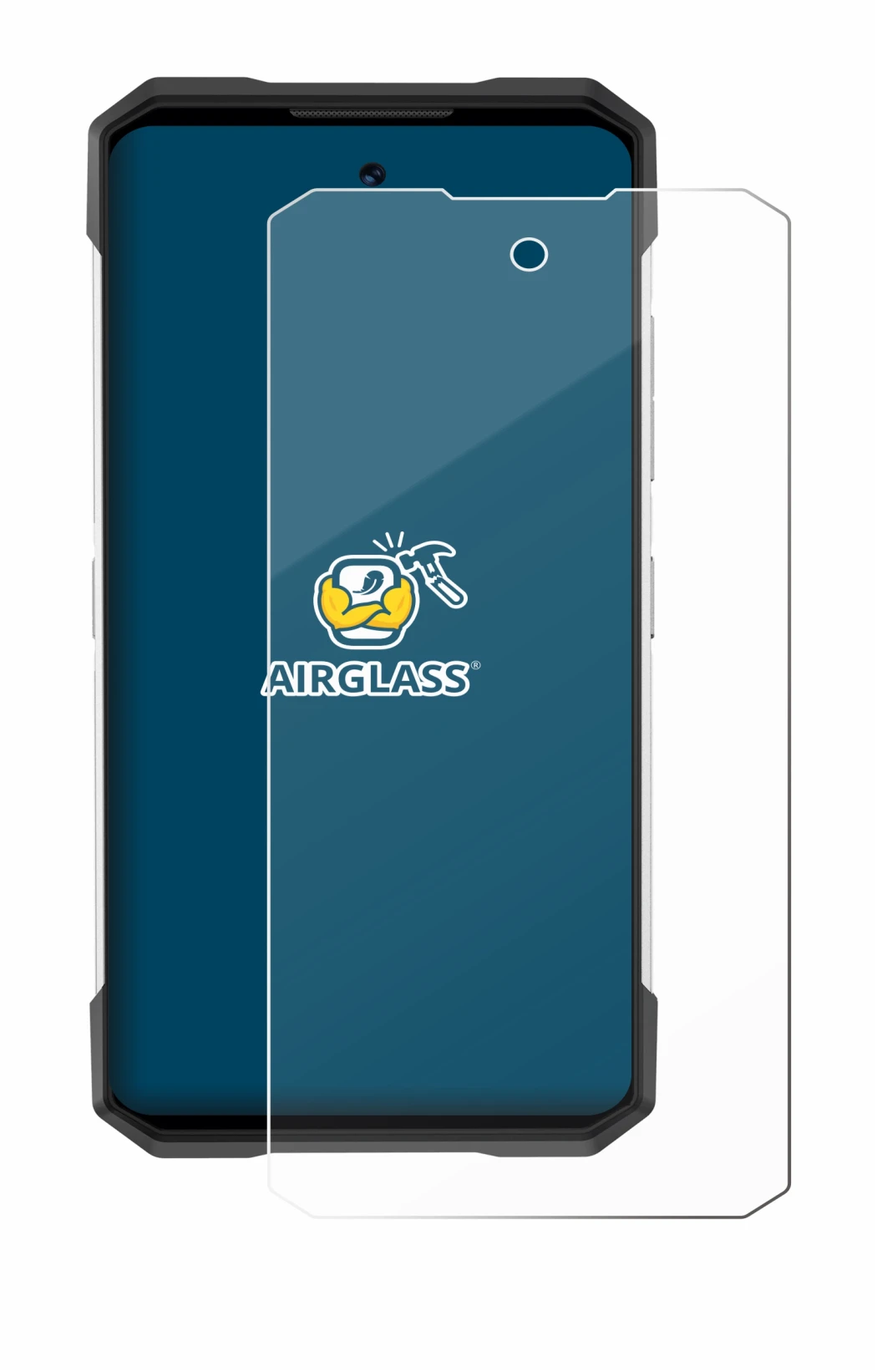 Image of the device Doogee S200 with a wide variety of screen protectors.
