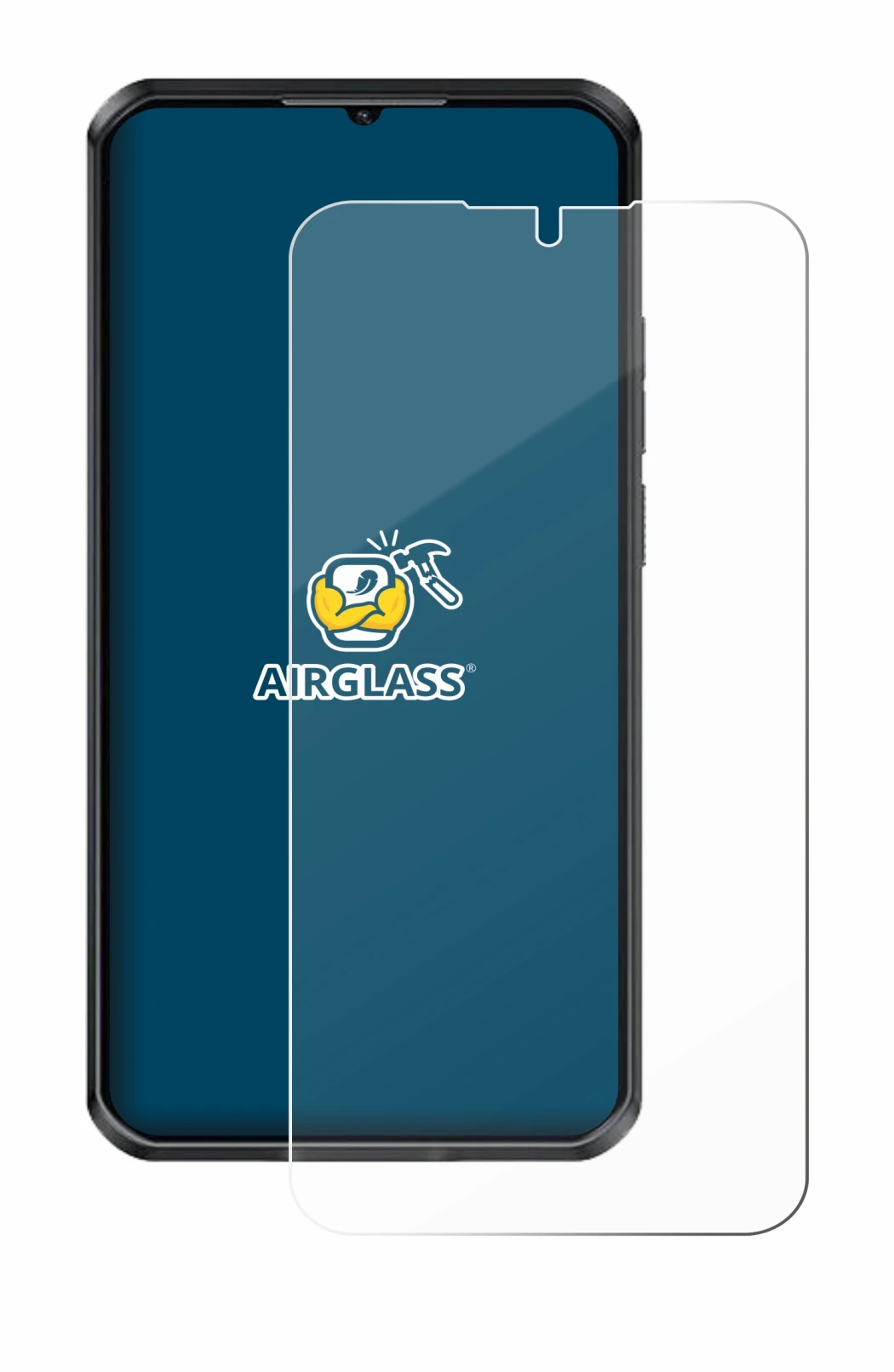 Image of the device Oukitel WP52 with a wide variety of screen protectors.
