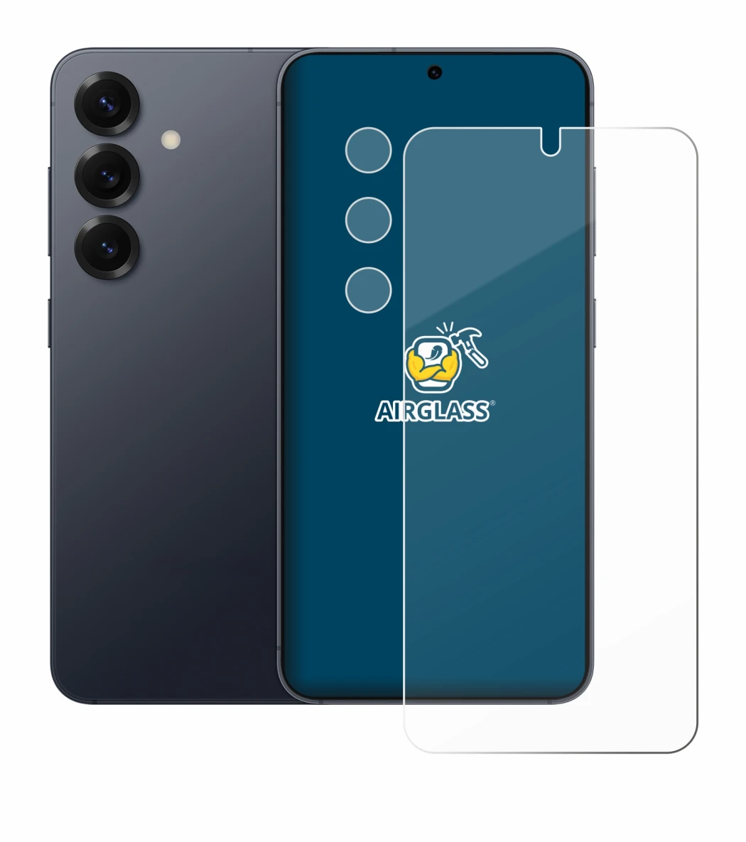 Image of the device Samsung Galaxy S25 (Front+Camera) with a wide variety of screen protectors.