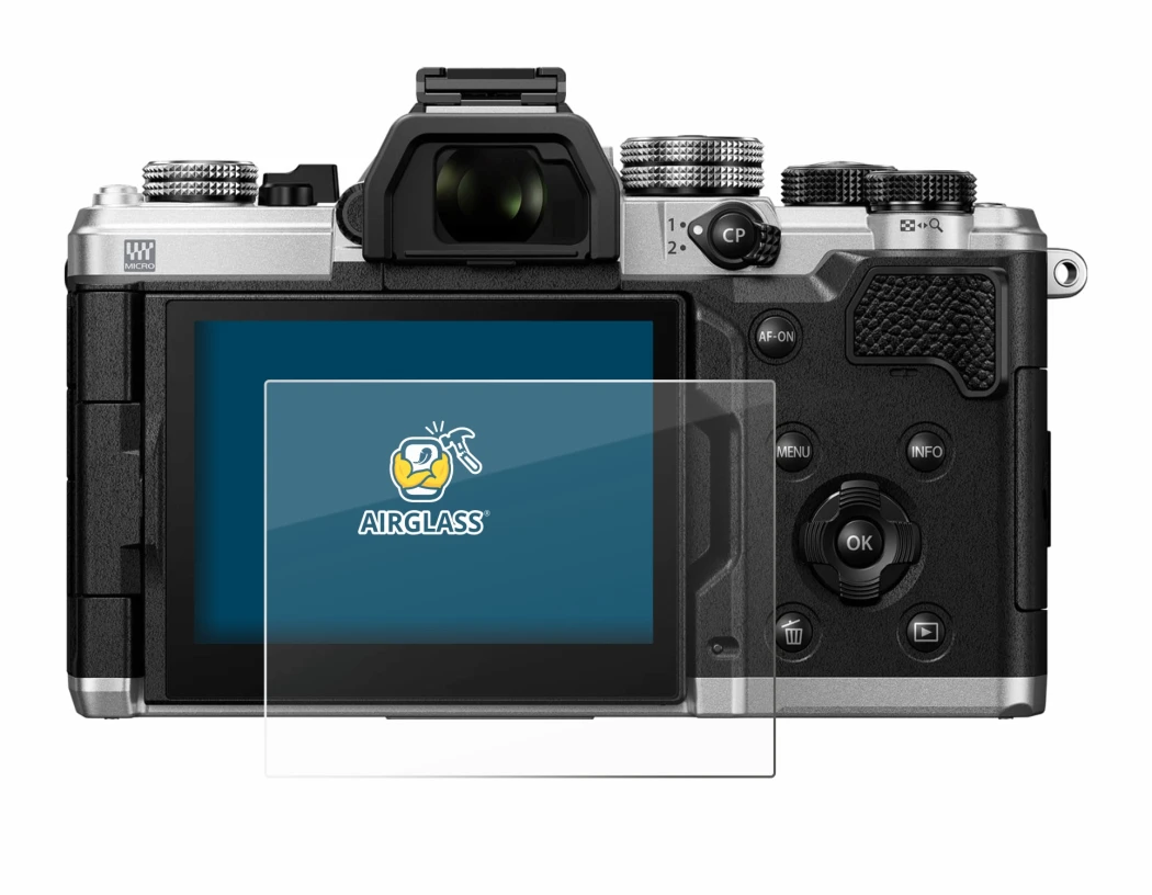 Image of the device OM System OM-3 with a wide variety of screen protectors.