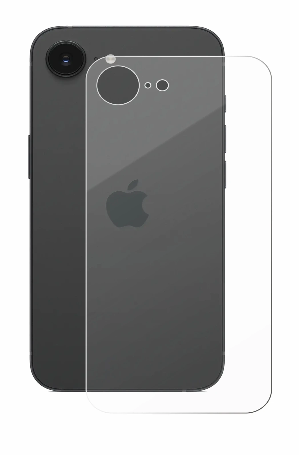 Image of the device Apple iPhone 16e (Back) with a wide variety of screen protectors.