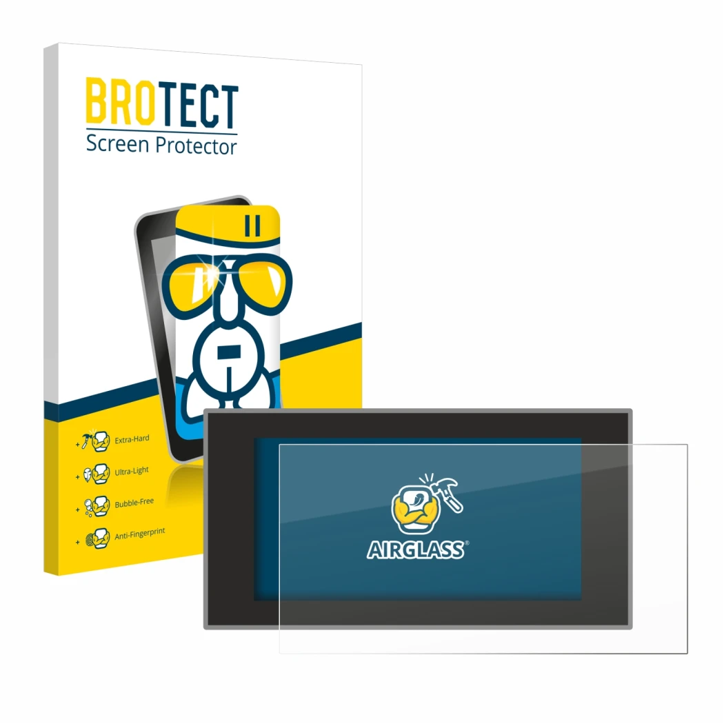 Front side of a product packaging with the brand logo BROTECT. Next to it is the device Audi A4 Avant (2022-2024) shown with t