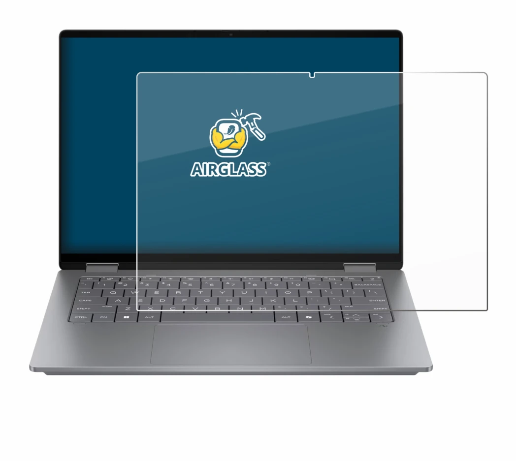 Image of the device HP OmniBook X Flip 14 with a wide variety of screen protectors.