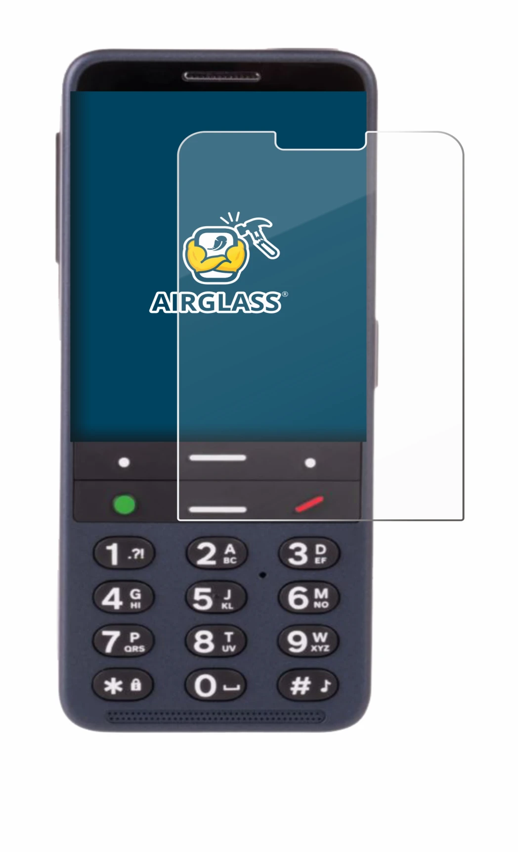 Image of the device BlindShell Classic 3 with a wide variety of screen protectors.