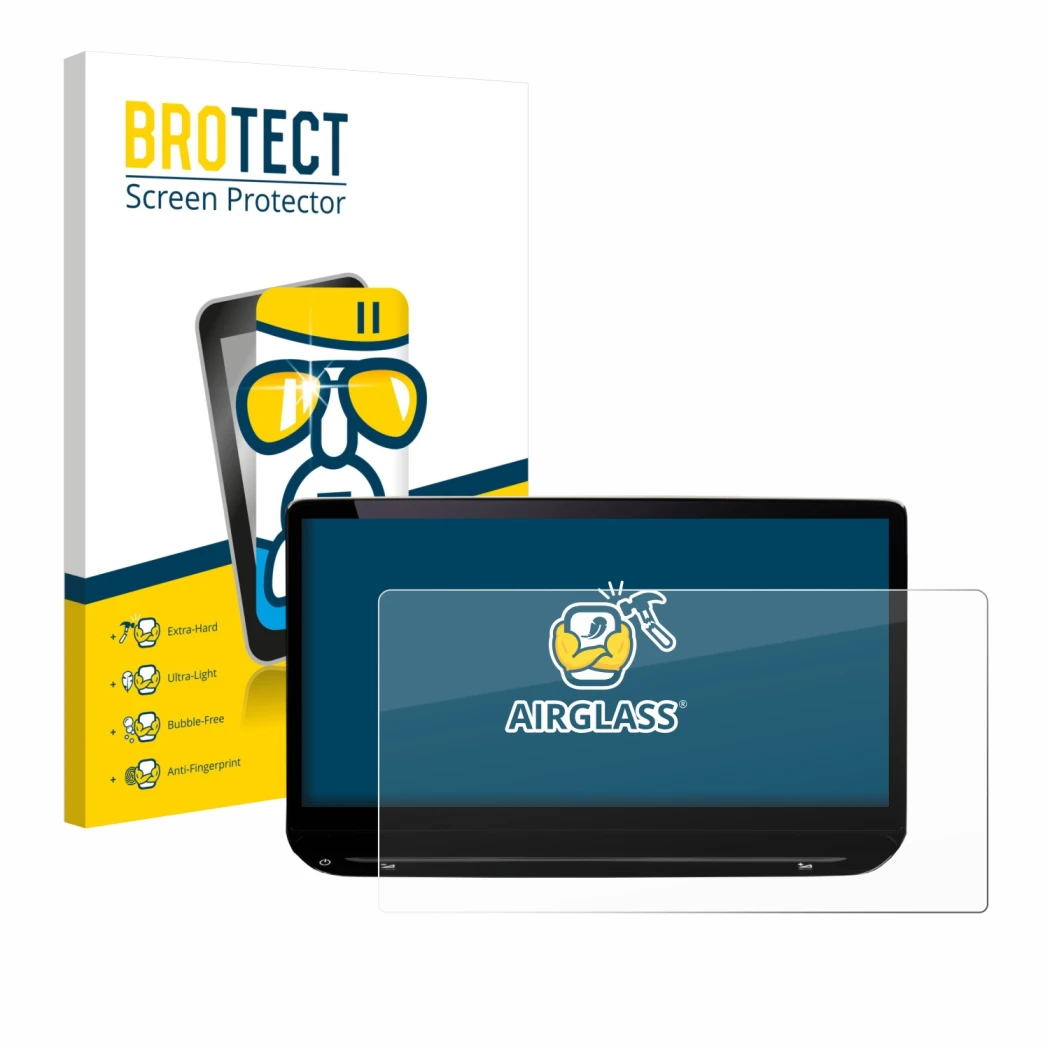 Front side of a product packaging with the brand logo BROTECT. Next to it is the device Skoda Octavia Combi Selection 13