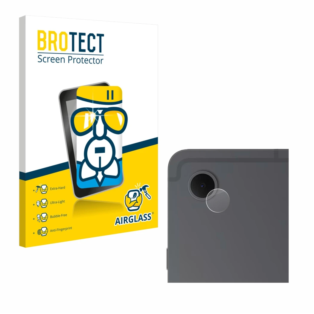 Front side of a product packaging with the brand logo BROTECT. Next to it is the device Samsung Galaxy Tab S10 Lite (ONLY Came