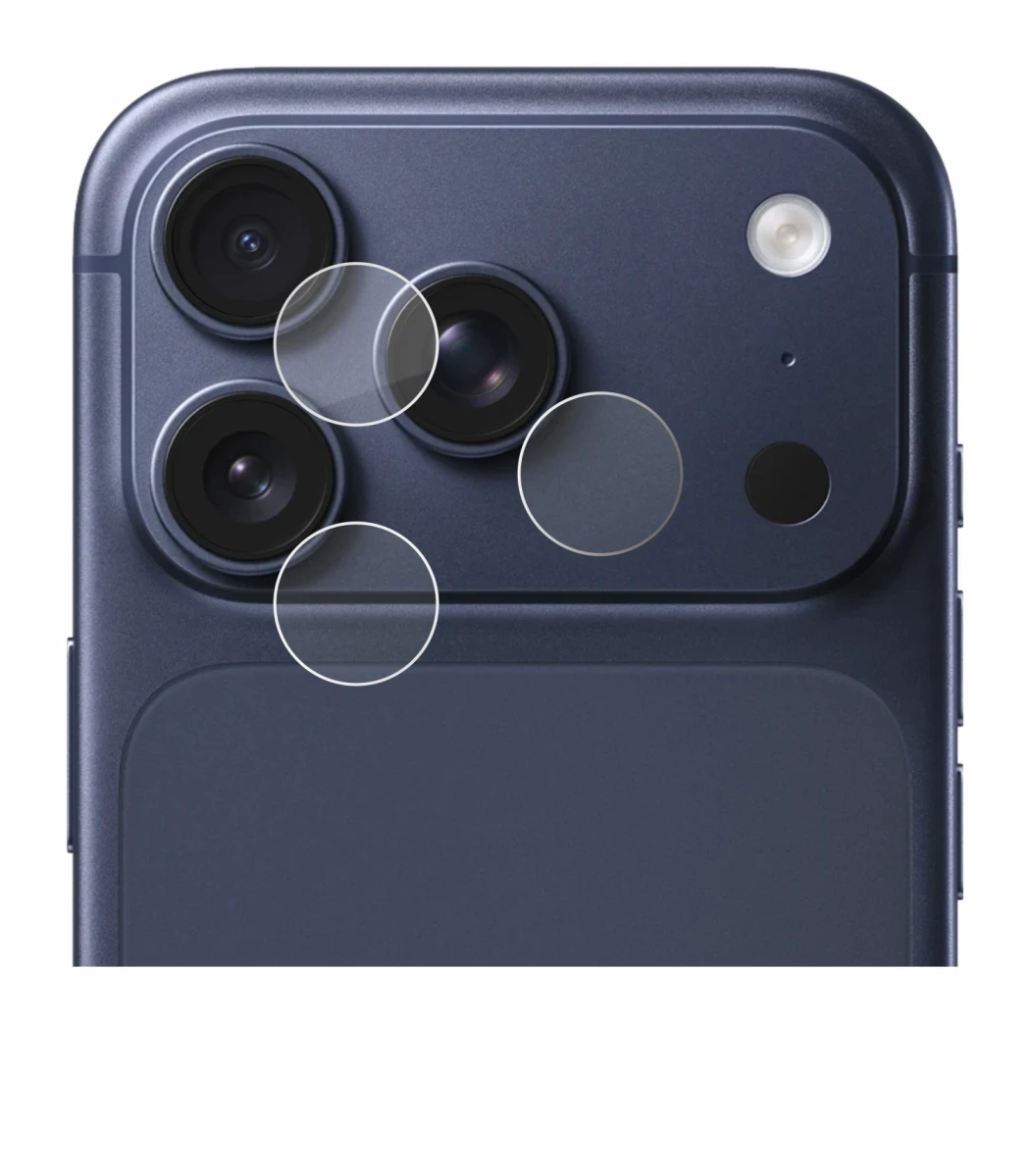 Image of the device Apple iPhone 17 Pro (ONLY Camera Lens) with a wide variety of screen protectors.