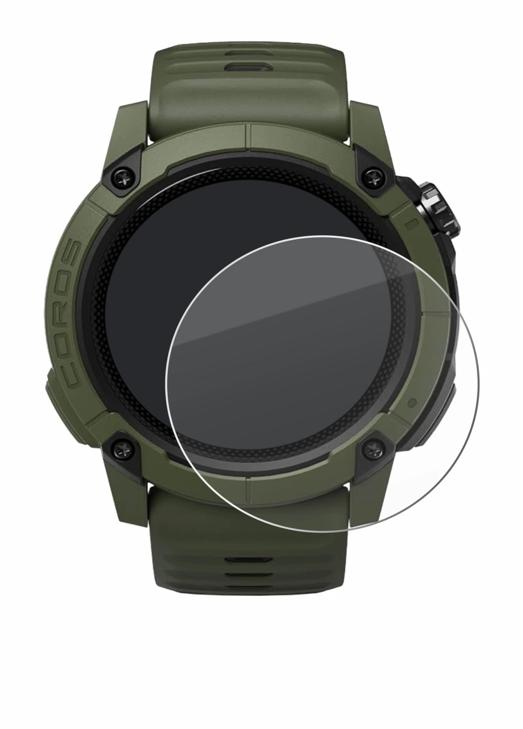 Image of the device Coros NOMAD with a wide variety of screen protectors.