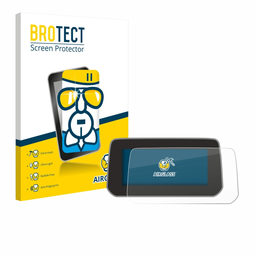 Front side of a product packaging with the brand logo BROTECT. Next to it is the device Mazda CX-5 2020 shown with the corresp