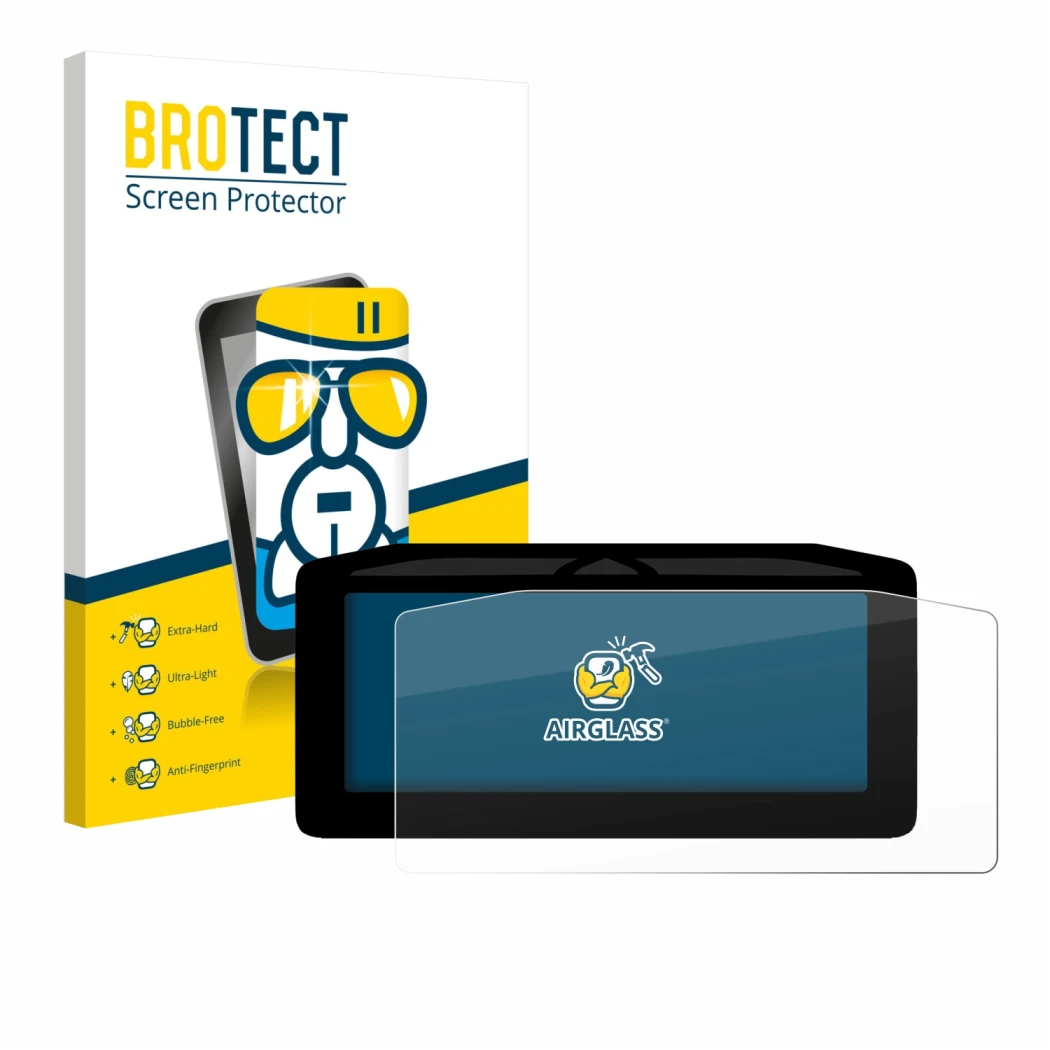 Front side of a product packaging with the brand logo BROTECT. Next to it is the device Ducati XDiavel V4 2025 Speedometer dis