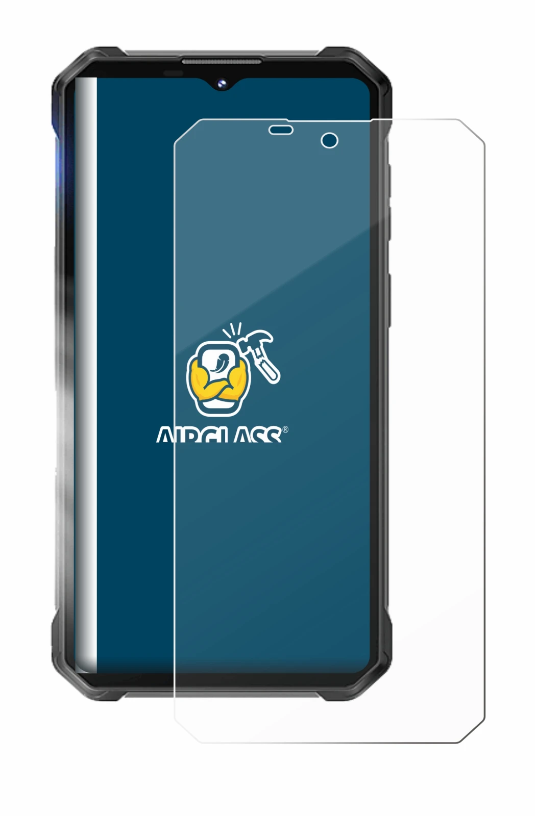 Image of the device Oukitel WP53 Pro with a wide variety of screen protectors.