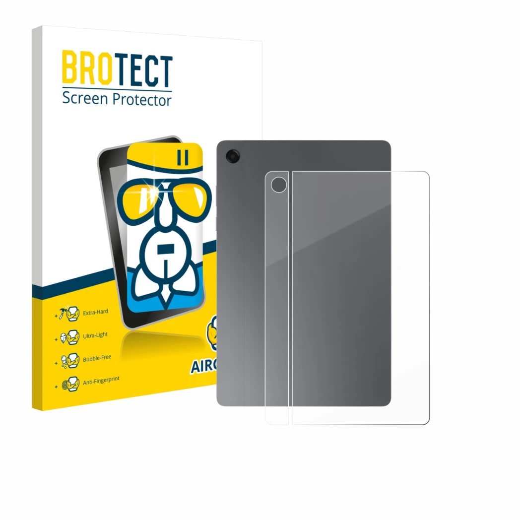 Front side of a product packaging with the brand logo BROTECT. Next to it is the device Samsung Galaxy Tab A11 Plus WiFi 11