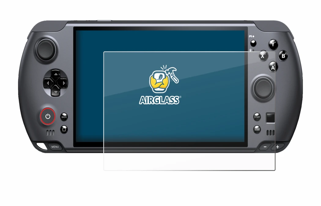 Image of the device GPD Win 5 with a wide variety of screen protectors.