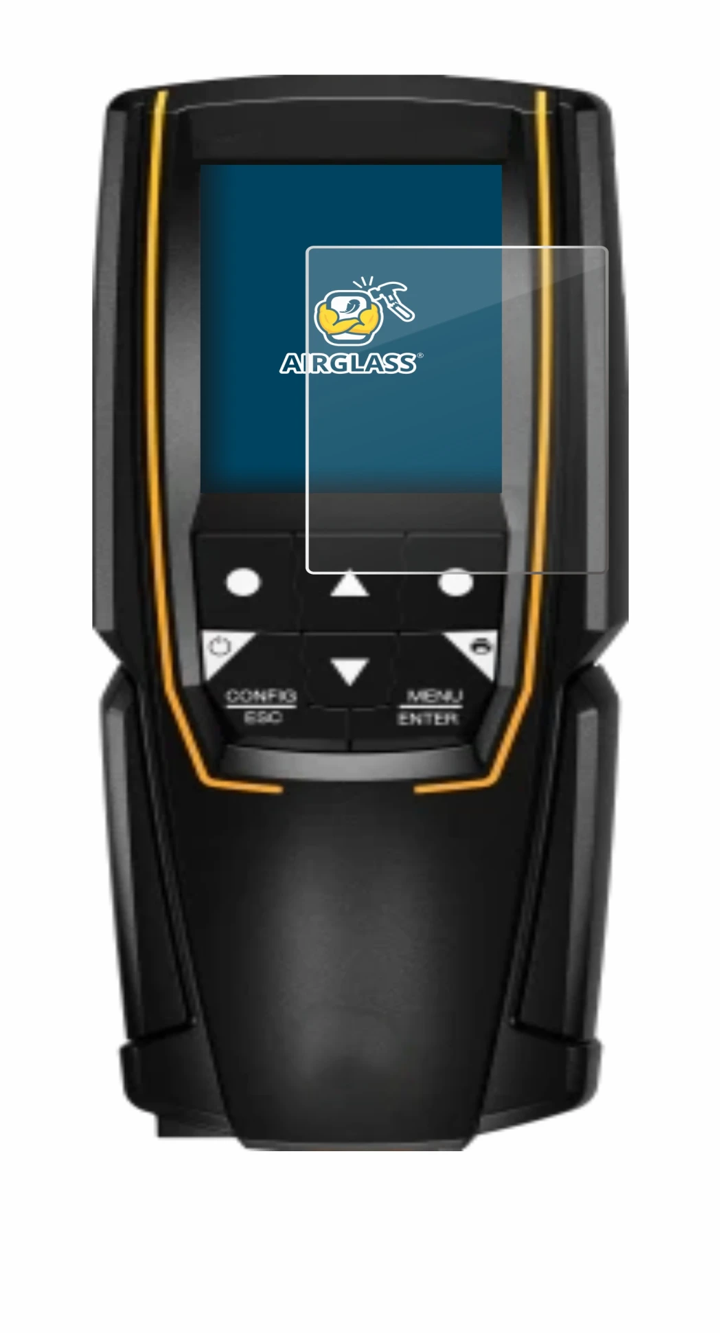 Image of the device Testo 310 (2nd Gen.) with a wide variety of screen protectors.
