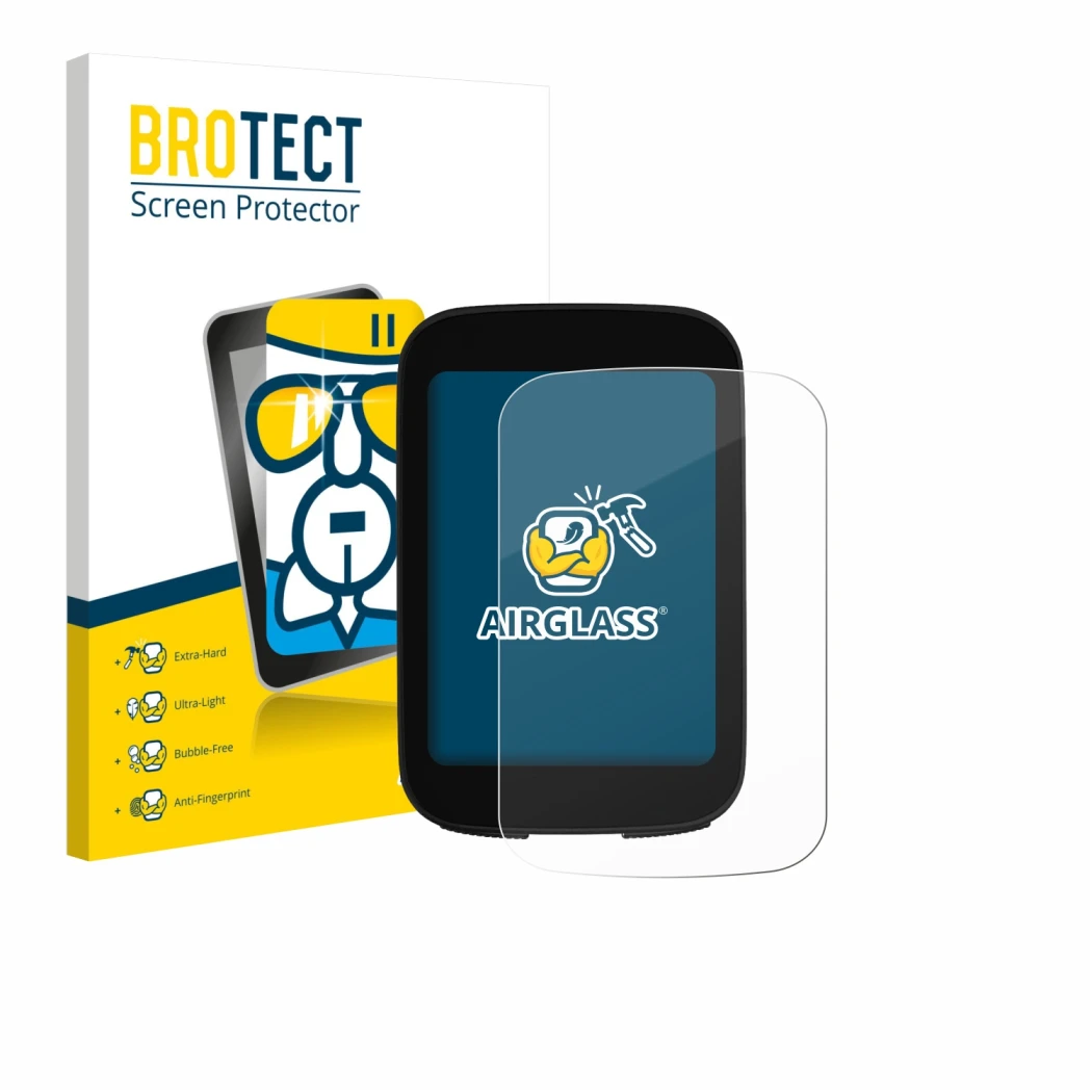 Front side of a product packaging with the brand logo BROTECT. Next to it is the device Bikevee BKV300B 2.4
