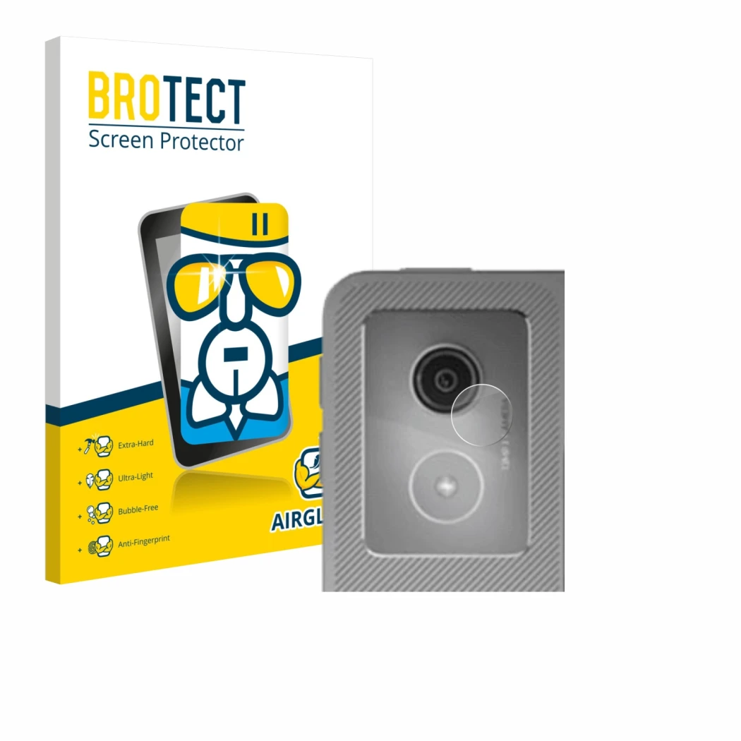 Front side of a product packaging with the brand logo BROTECT. Next to it is the device Lenovo Idea Tab Pro 12.7