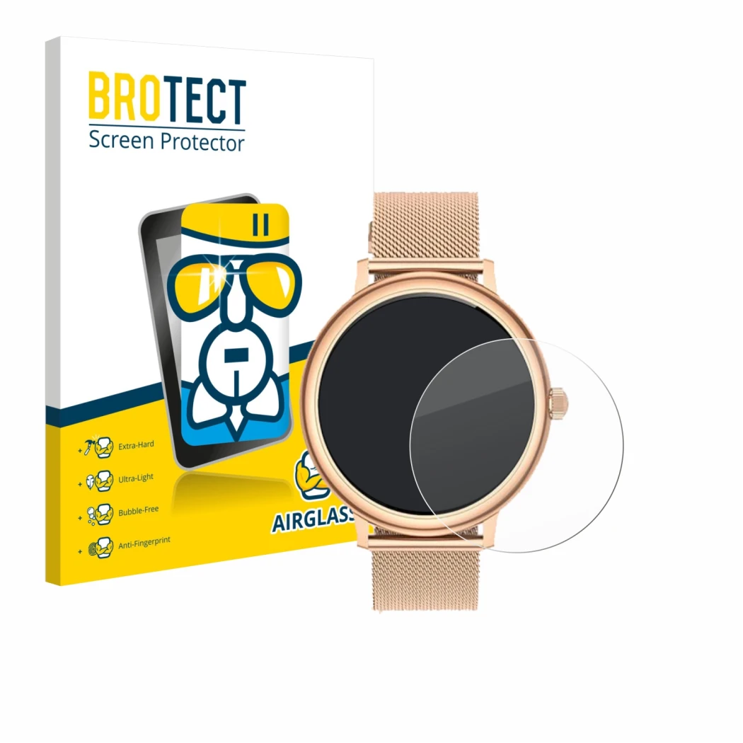 Front side of a product packaging with the brand logo BROTECT. Next to it is the device Ruxingx AK98 1.19