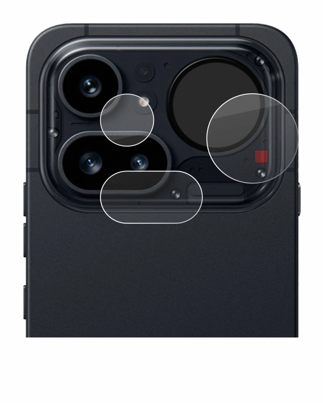 Image of the device Nothing Phone (4a) Pro (ONLY Camera Lens) with a wide variety of screen protectors.