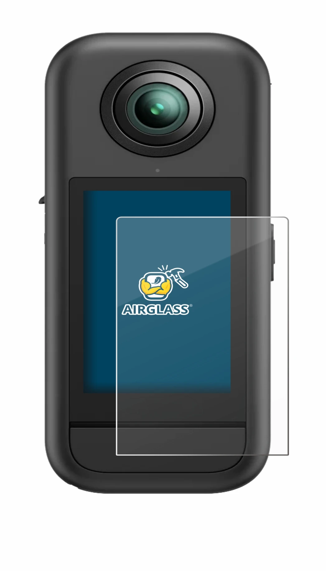 Image of the device Akaso 360 with a wide variety of screen protectors.