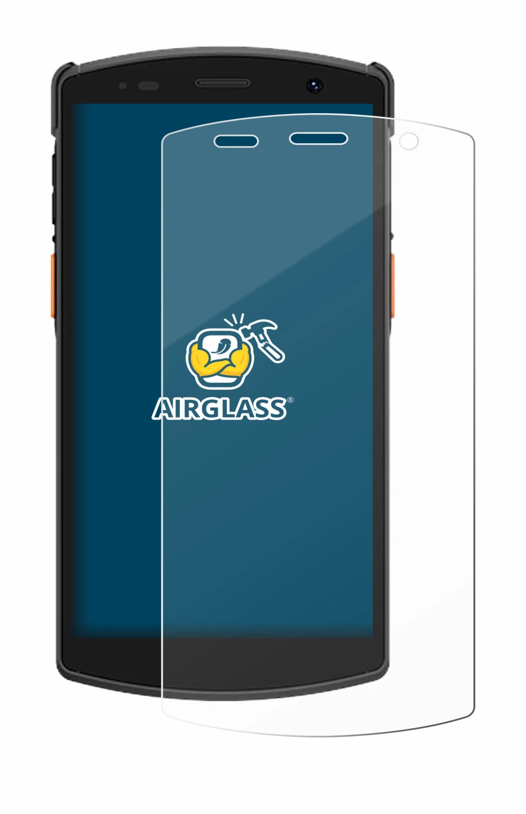 Image of the device Urovo CT58S with a wide variety of screen protectors.
