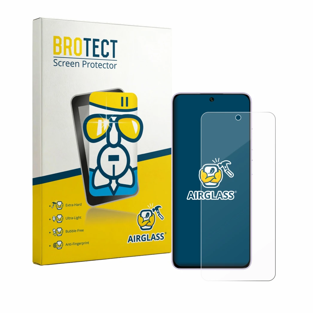 Front side of a product packaging with the brand logo BROTECT. Next to it is the device Oukitel C26 shown with the correspondi