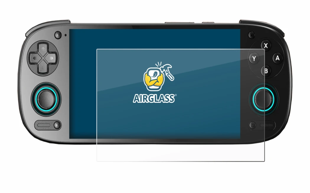 Image of the device Retroid Pocket 5 with a wide variety of screen protectors.
