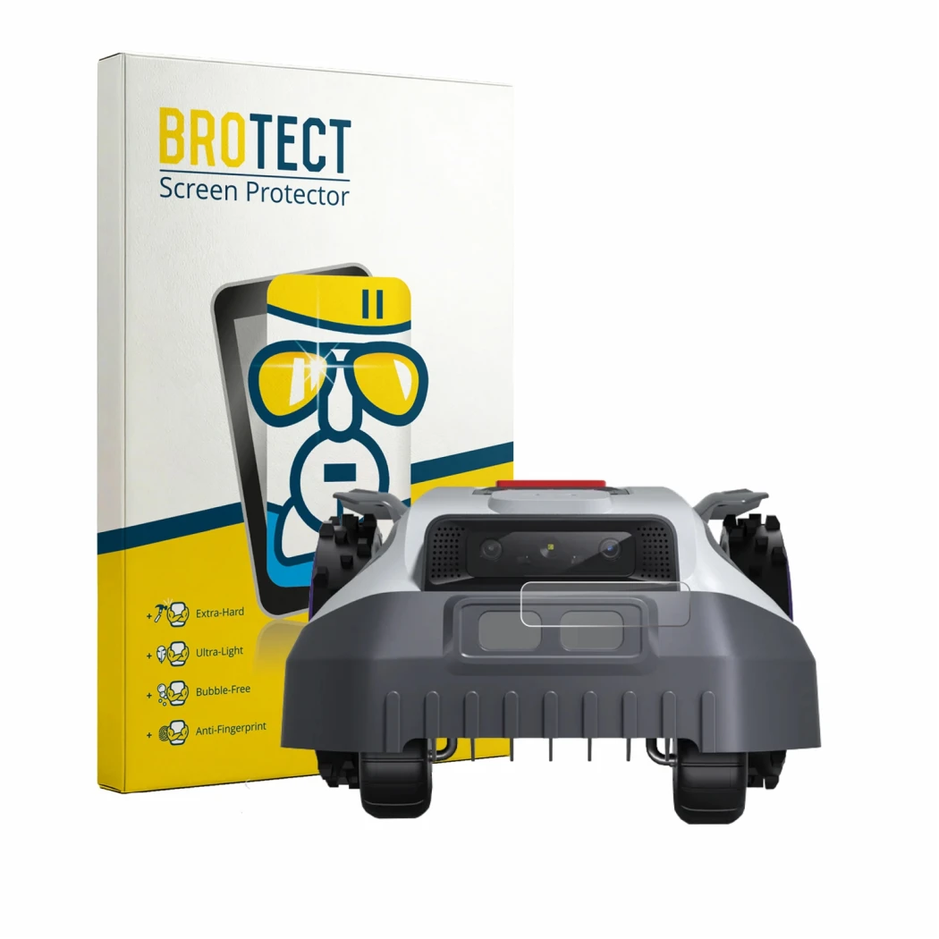 Front side of a product packaging with the brand logo BROTECT. Next to it is the device Anthbot M9 (ONLY Camera Lens) shown wi
