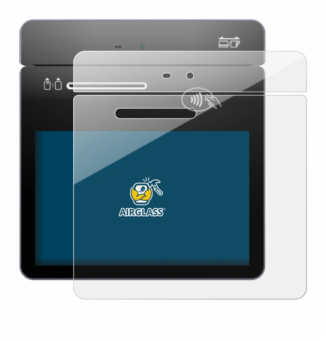Image of the device Pax A3700 with a wide variety of screen protectors.
