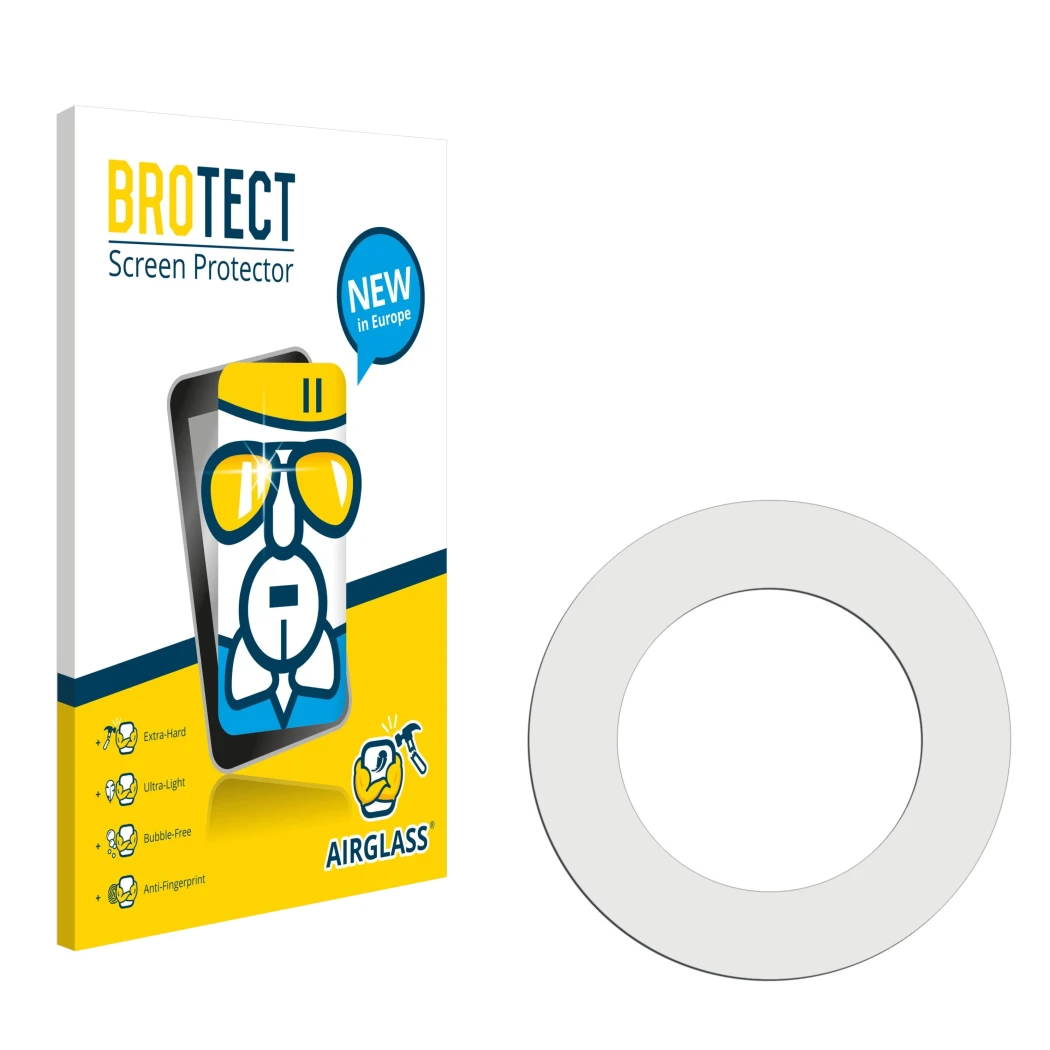 Front side of a product packaging with the brand logo BROTECT. Next to it is the corresponding screen protector.