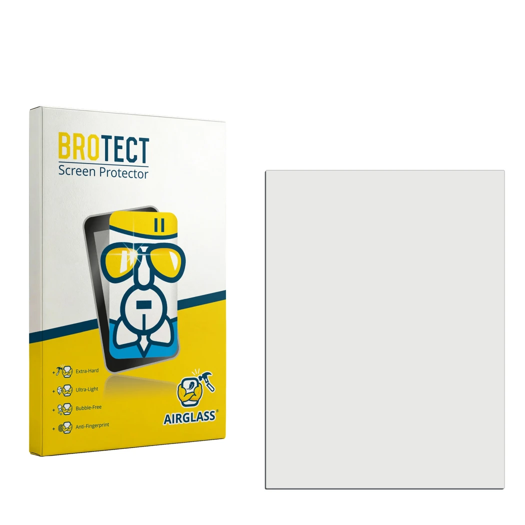 Front side of a product packaging with the brand logo BROTECT. Next to it is the corresponding screen protector.