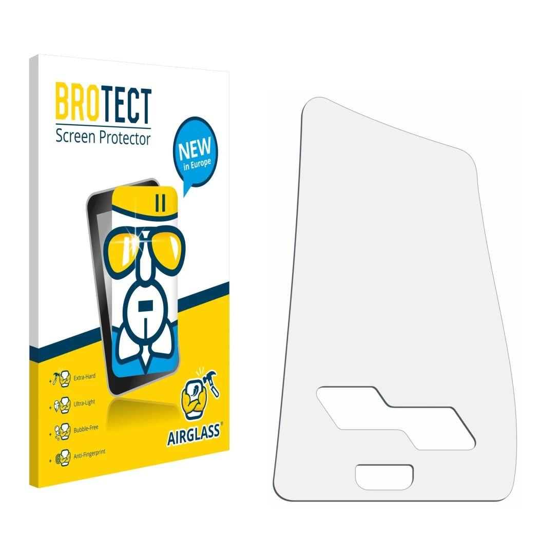 Front side of a product packaging with the brand logo BROTECT. Next to it is the corresponding screen protector.