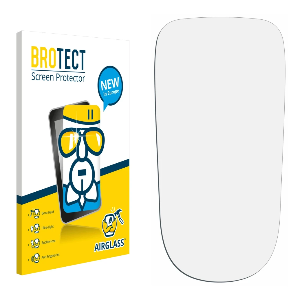 Front side of a product packaging with the brand logo BROTECT. Next to it is the corresponding screen protector.