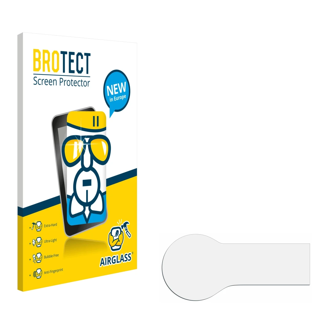 Front side of a product packaging with the brand logo BROTECT. Next to it is the corresponding screen protector.